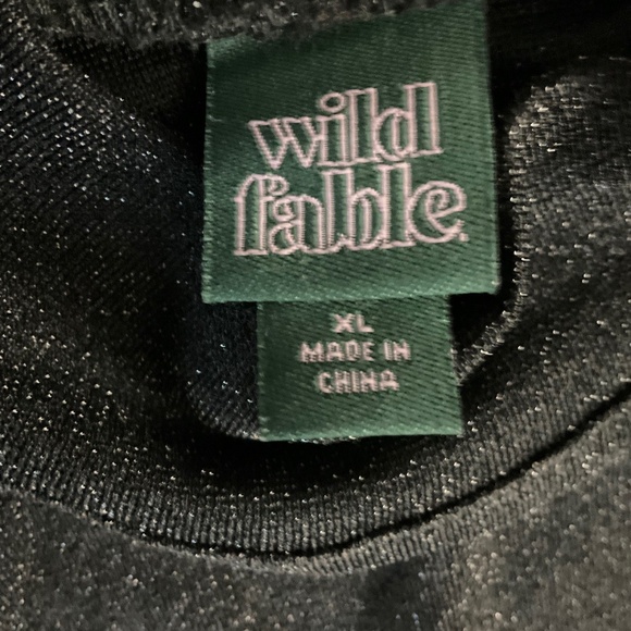 Wild Fable Black Long Sleeve Silver Speck Skater Goth Dress XL - Picture 3 of 5